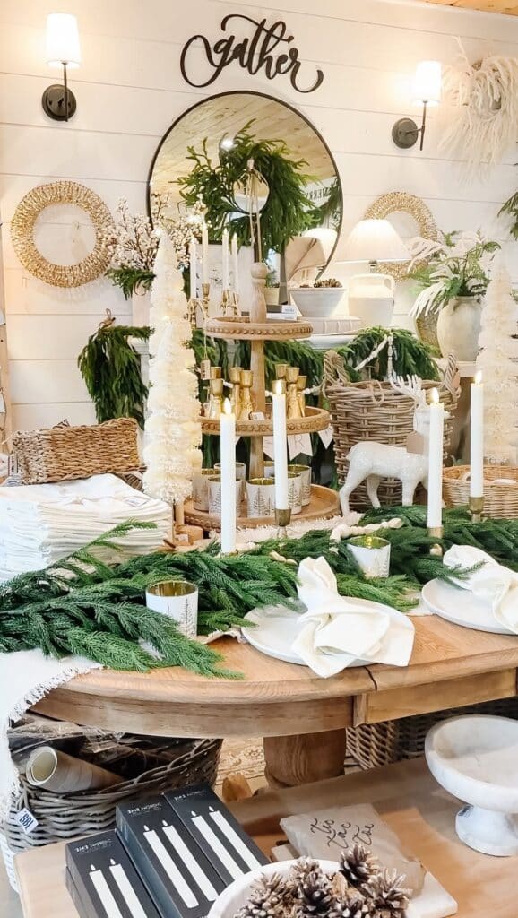 Evergreen Winter Market Tablescape for Practical Flow