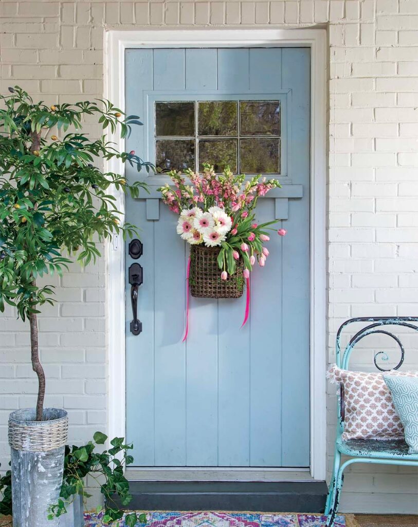 Floral Spring Basket Door Hanger