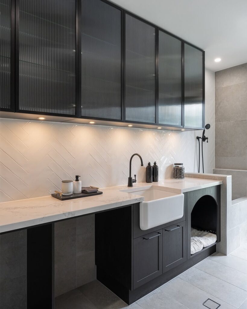 Fluted Glass Kitchen Design