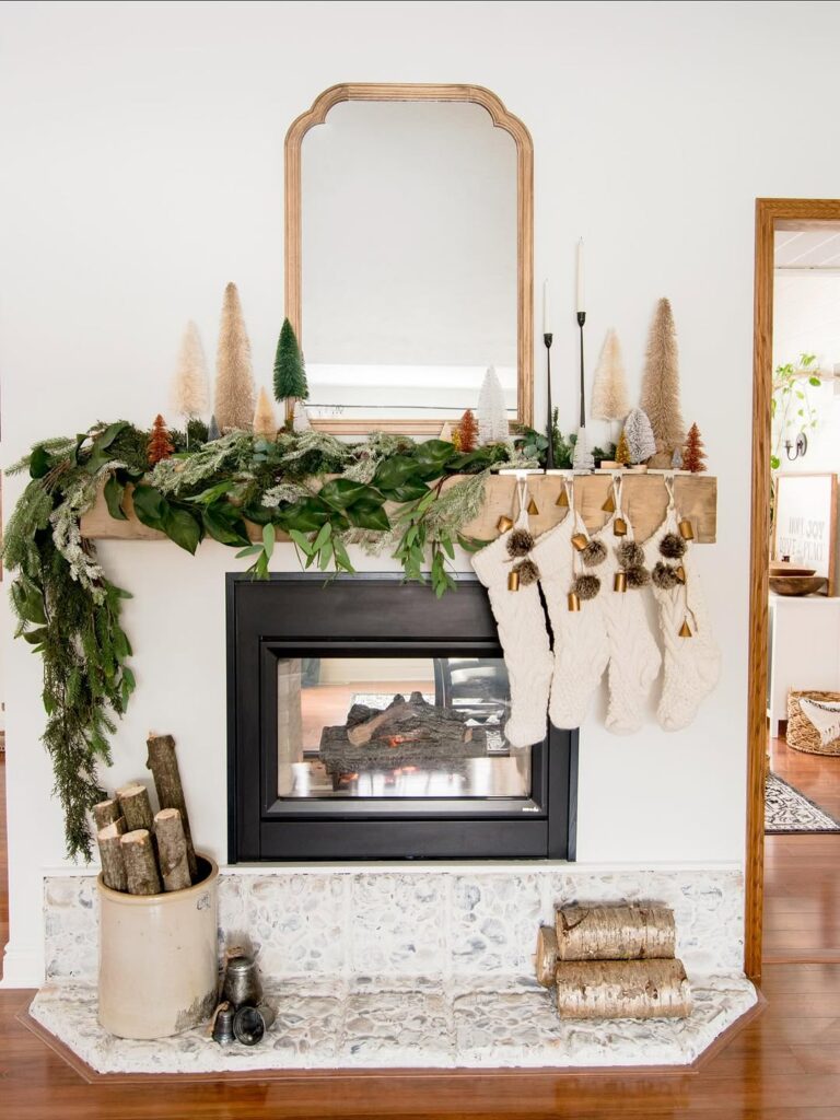 Forest Knit Stocking Mantel