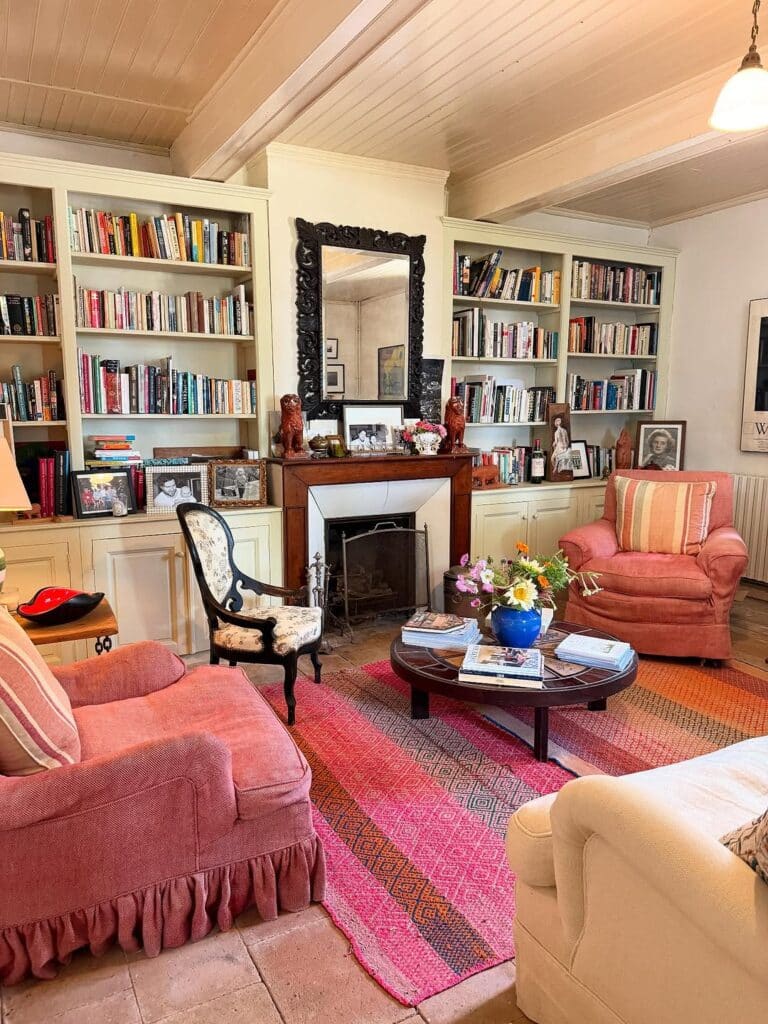 French Country Blush Textile Library Hearth Salon