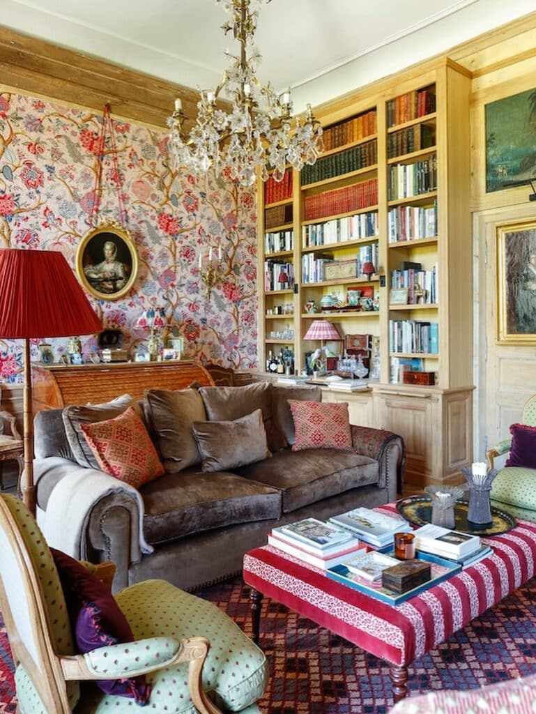 French Country Tapestry with Gilded Shelving