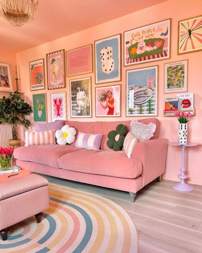 Gallery Lounge in Pastel Pink with a Playful Mood