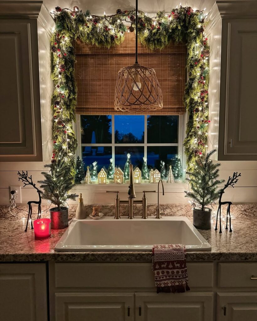 Gentle Holiday Window Greenery