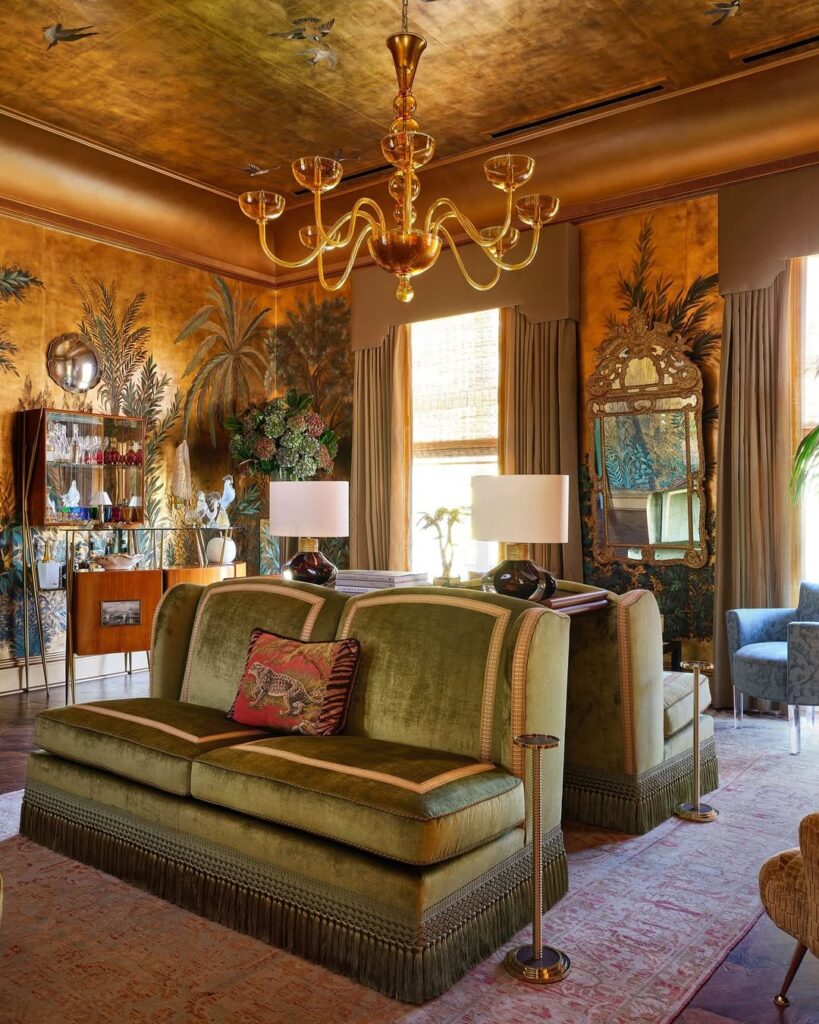 Gold Art Deco Salon with Exotic Veneers