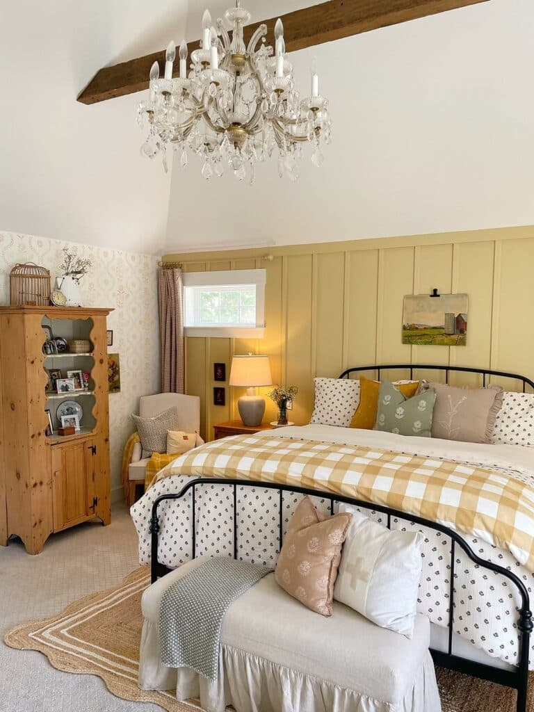 Golden Gingham Country Bedroom
