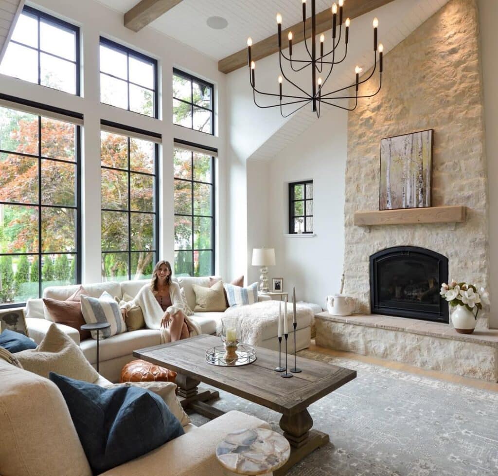 Grand Hearth for a European Farmhouse