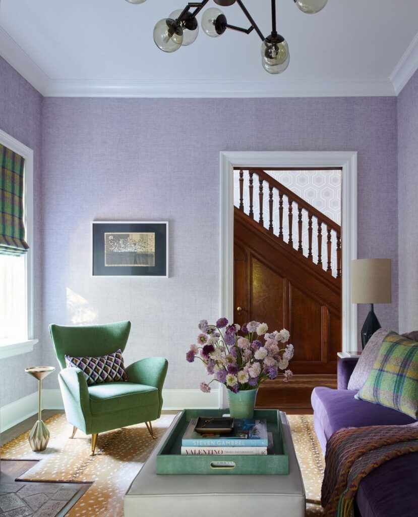 Green Chair in a Lavender Lounge