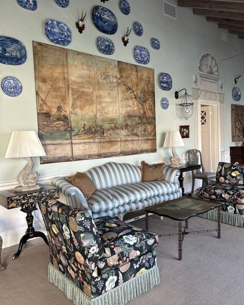 Heritage Coastal Salon with Blue Plates