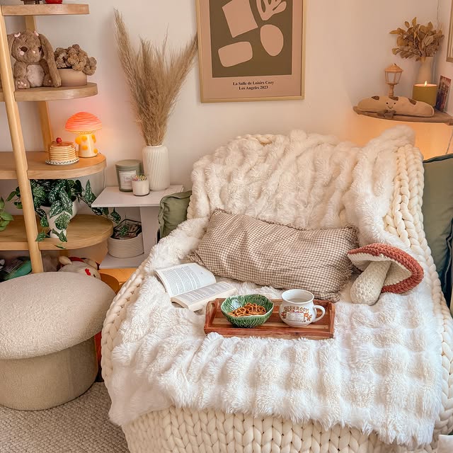 Hygge Reading Nook with Plush Seating