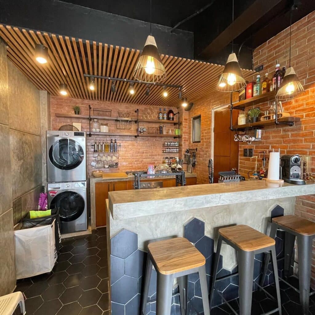 Industrial Kitchen Living Area