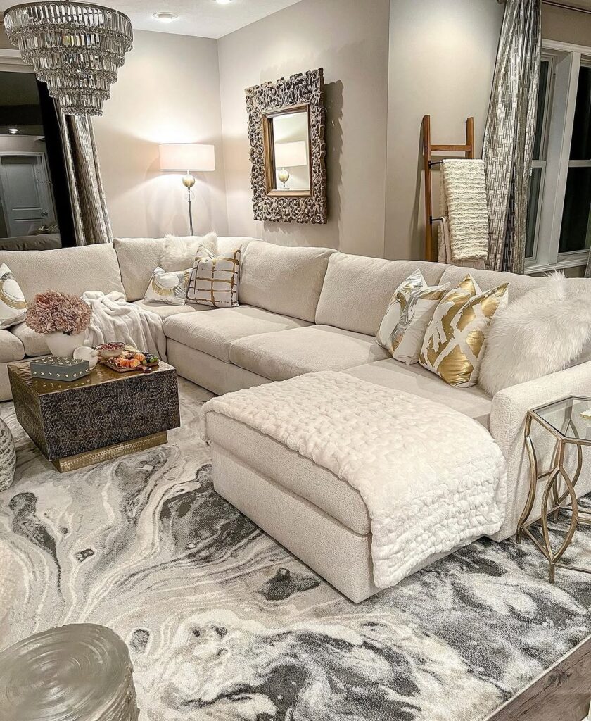 Ivory Glam Living Room