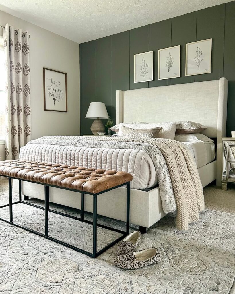 Layered Olive Winter Bedroom
