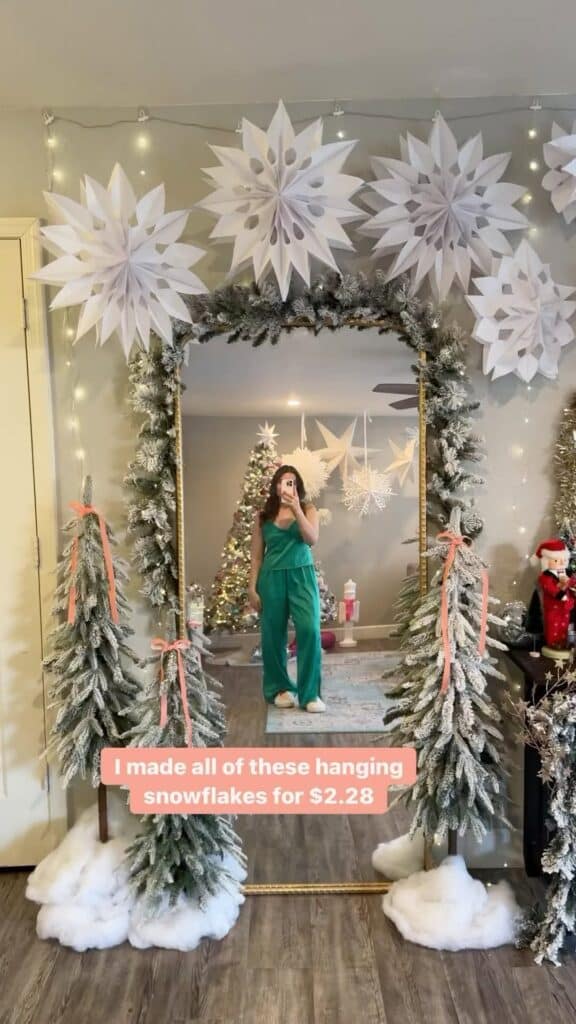Layered Snowflake Garland Mirror