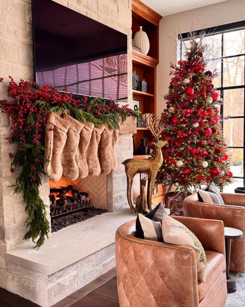 Leather Berry Garland Christmas