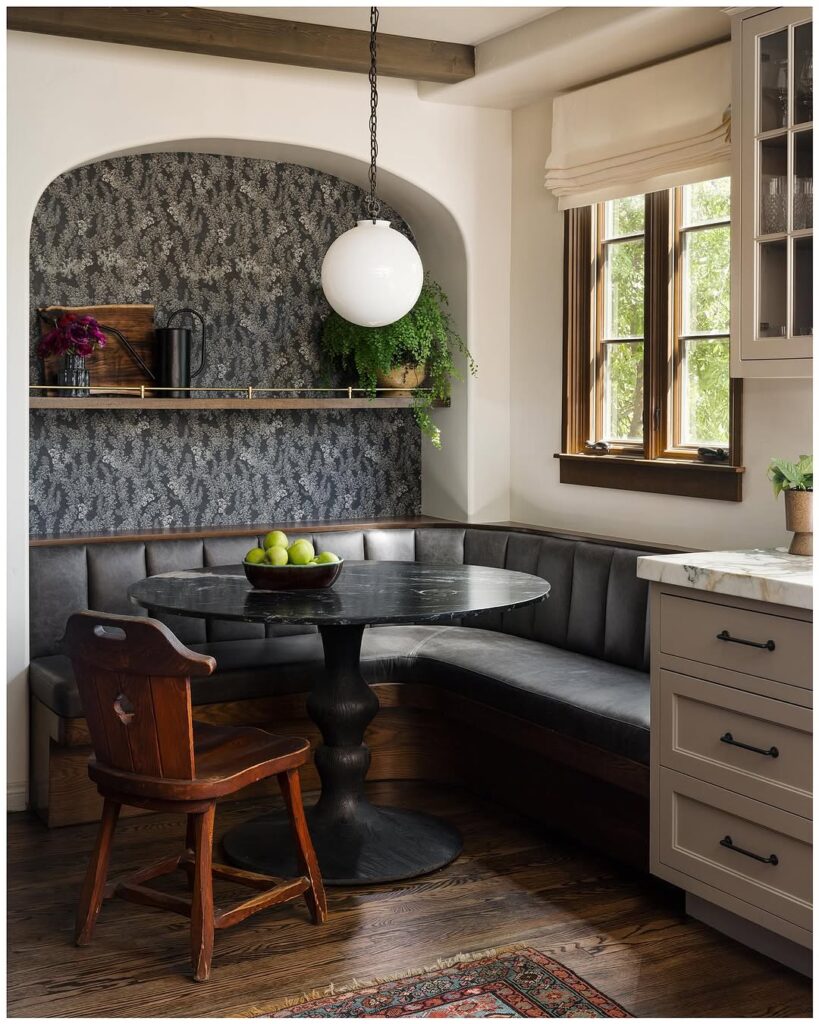 Leather Breakfast Nook Alcove