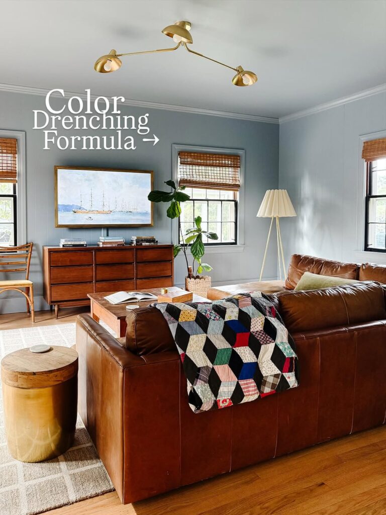 Leather Furniture in a Blue Room