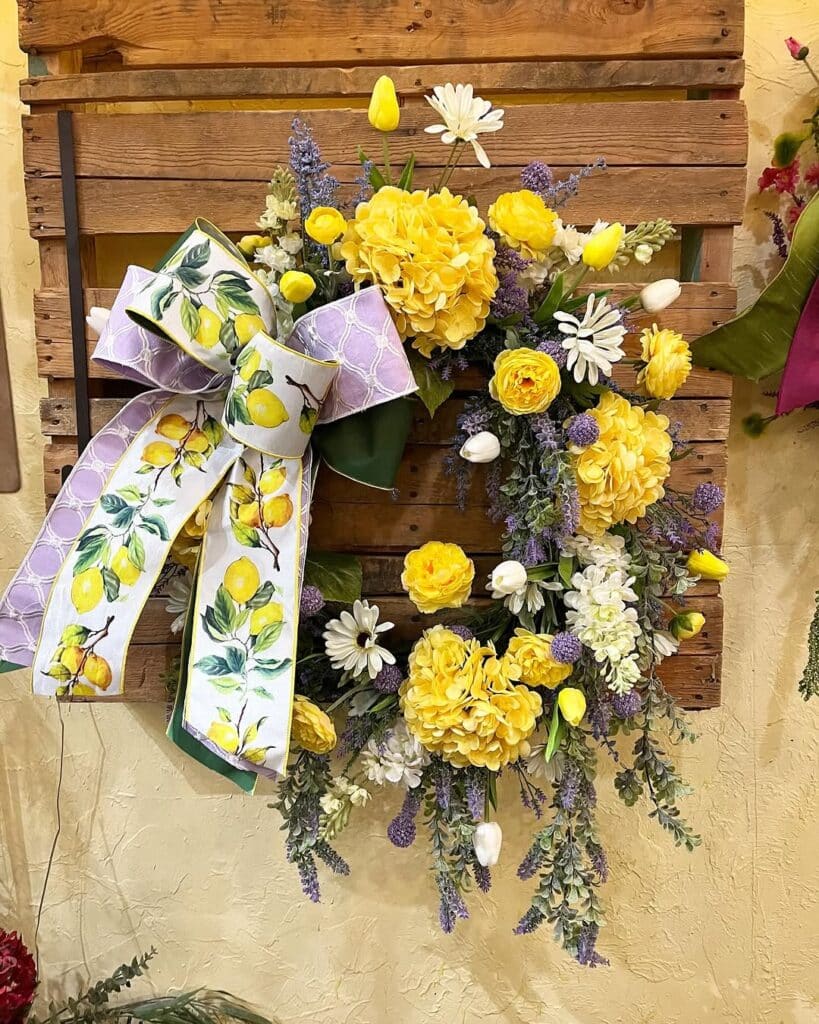 Lemon and Lavender Spring Wreath