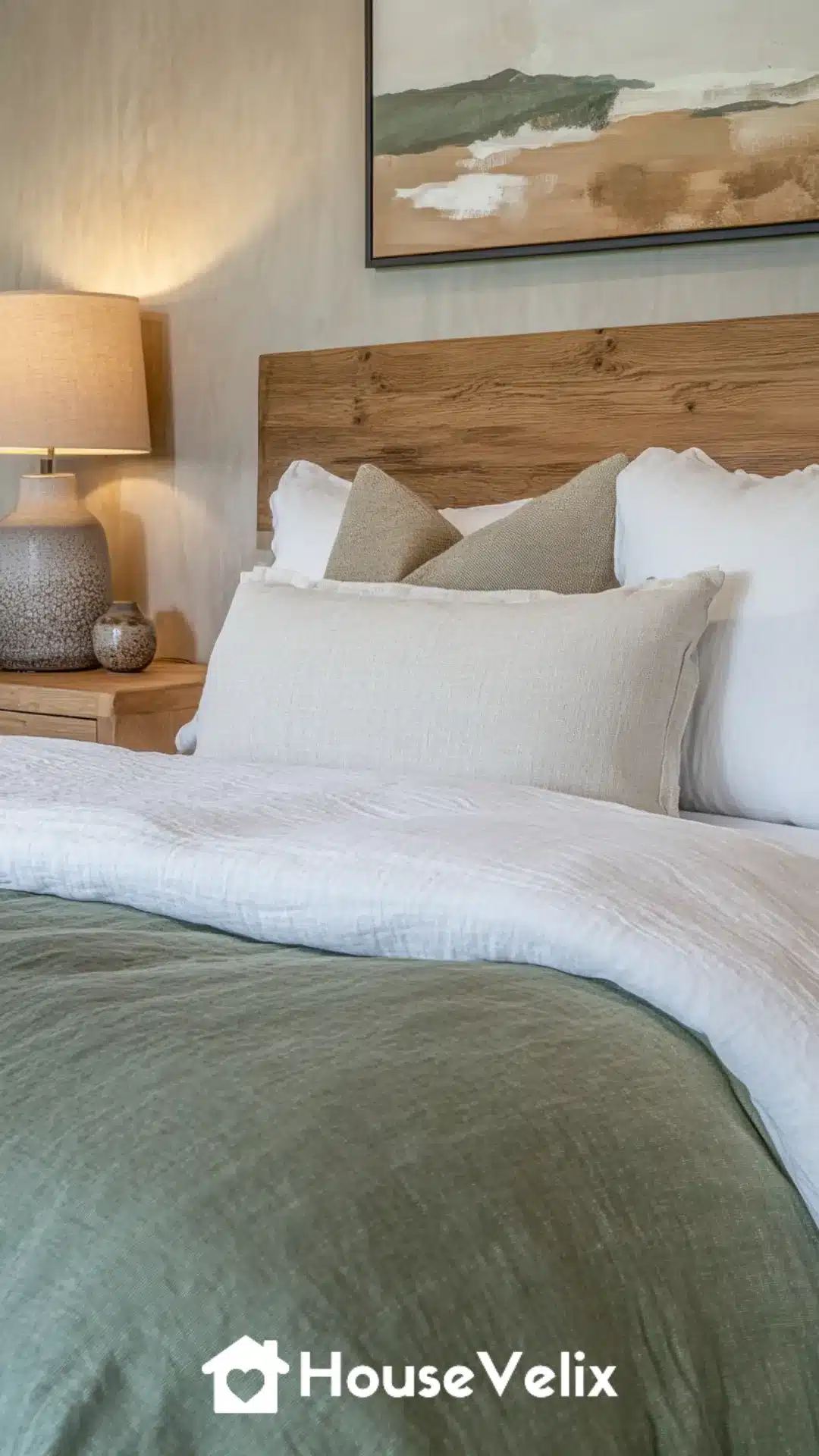 Linen Duvet Cover in Soft Sage Green with Light Texture