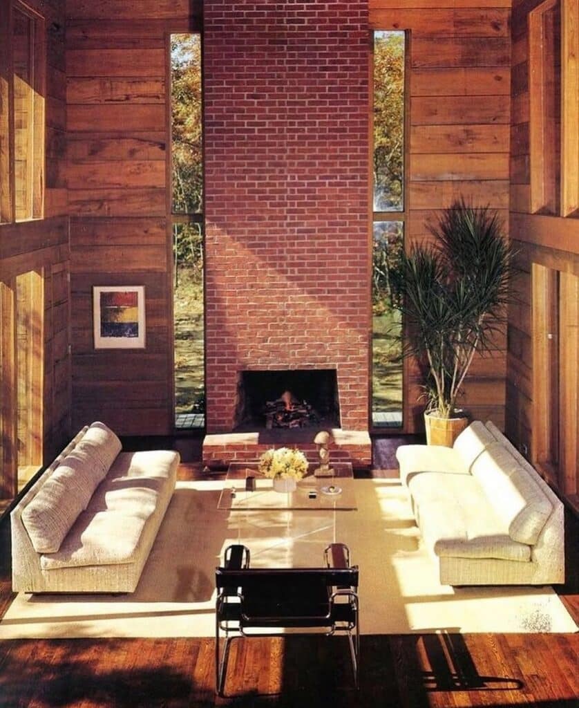 Lodge Lounge with Brick Hearth