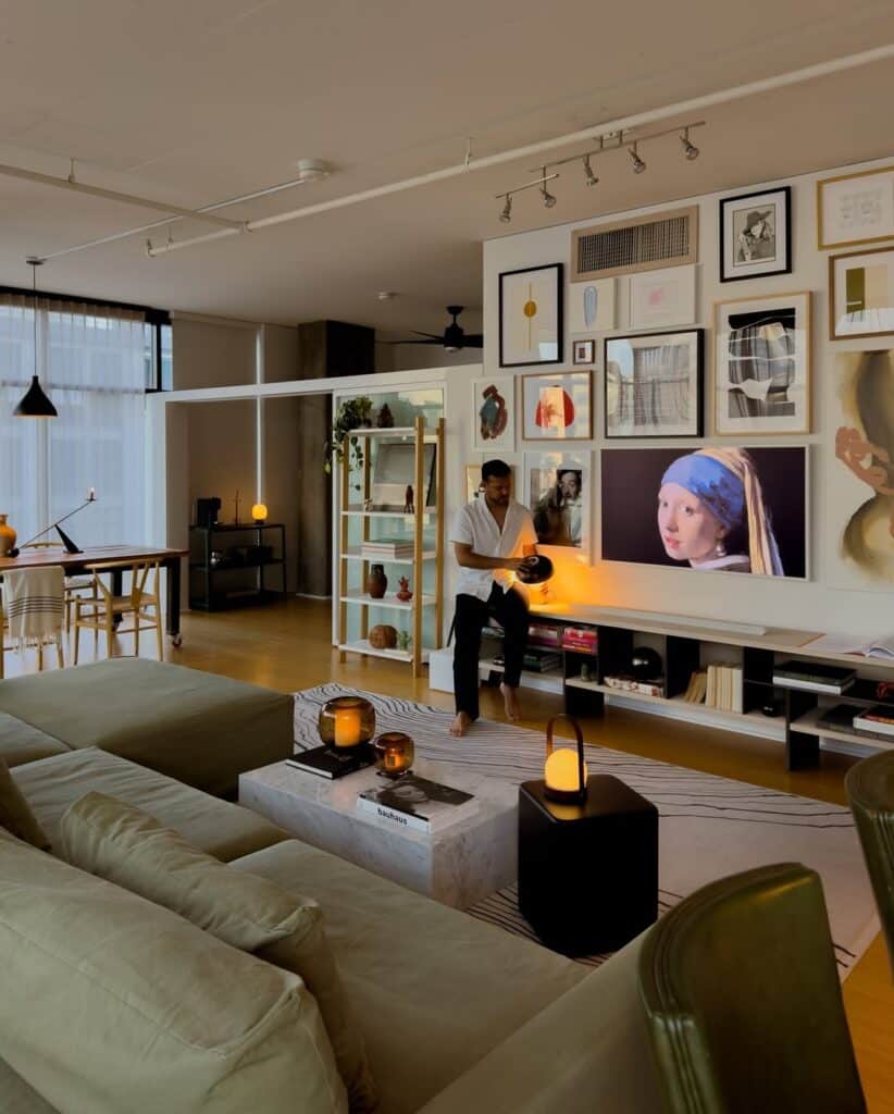 Loft Living Room Gallery Wall