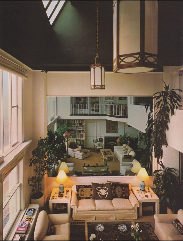 Loft Lounge with a Lantern in the Double Height Space