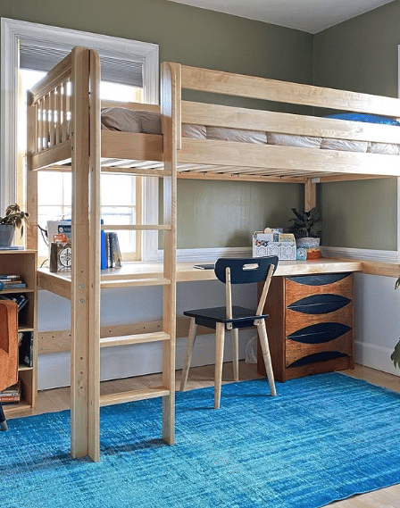 Lofted Bed With Workspace