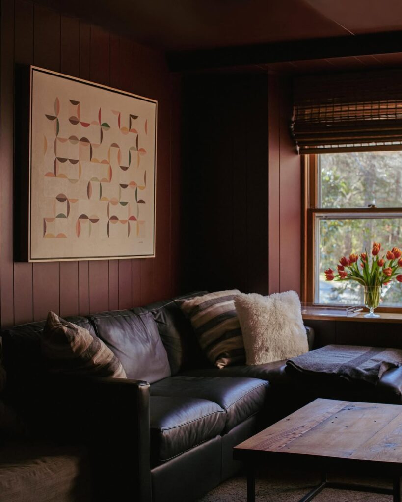 Matte Paneled Burgundy Leather Retreat