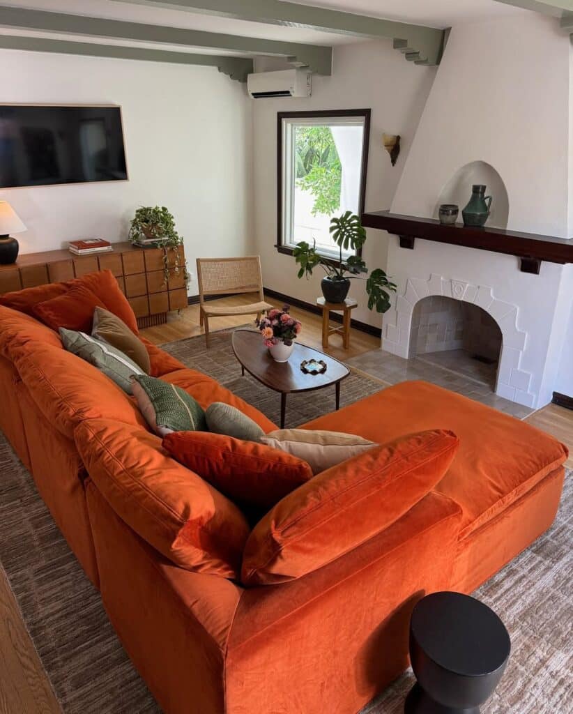 Mediterranean Calm Orange Sofa