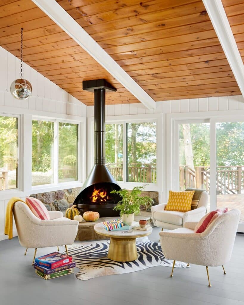 Mid-Century Stove for a Sunlit Lounge