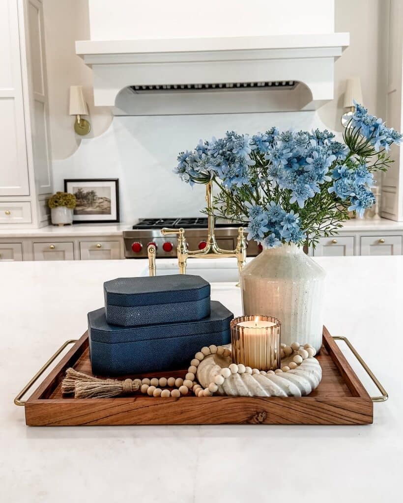 Minimal Blue Hydrangea Spring Centerpiece