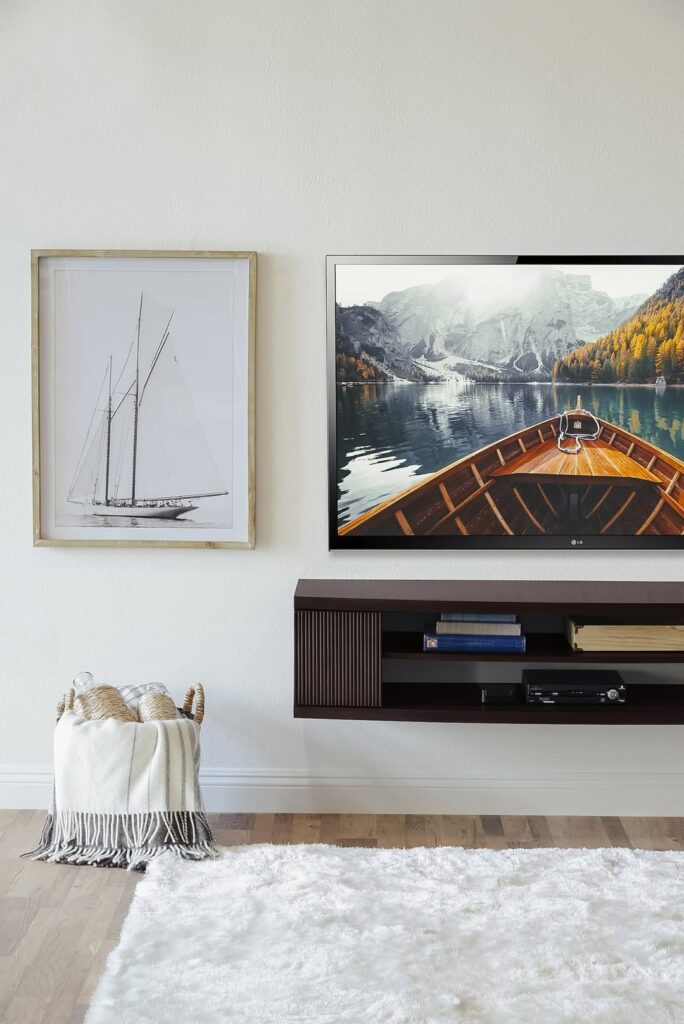 Minimal Espresso Coastal Floating TV Stand