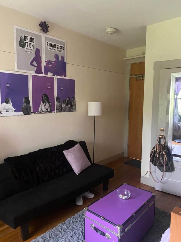 Minimal Purple Dorm Lounge