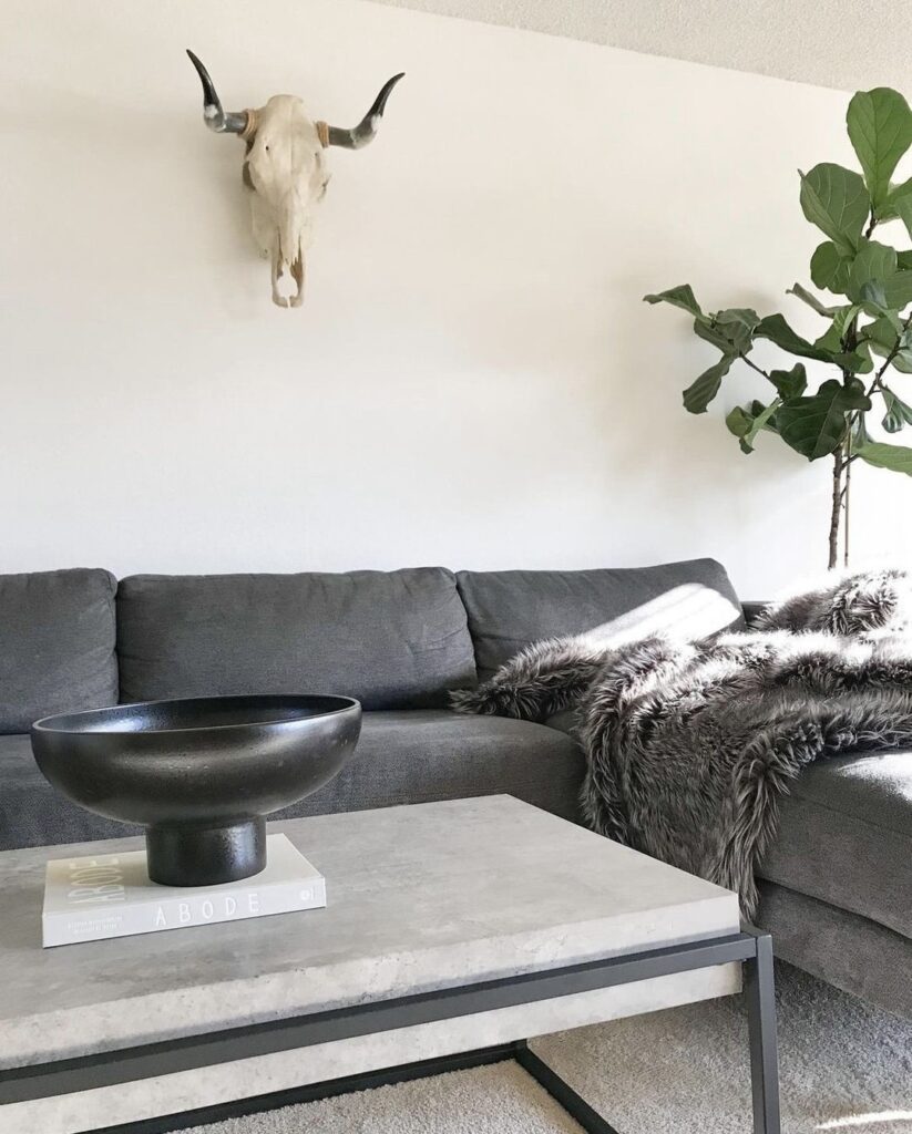 Minimal Rustic Charcoal Sectional