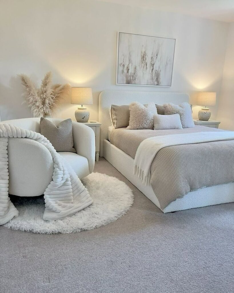 Minimalist Grey Cream Bedroom