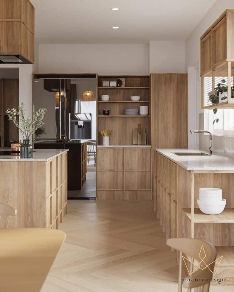 Minimalist Nordic Kitchen with Light Oak
