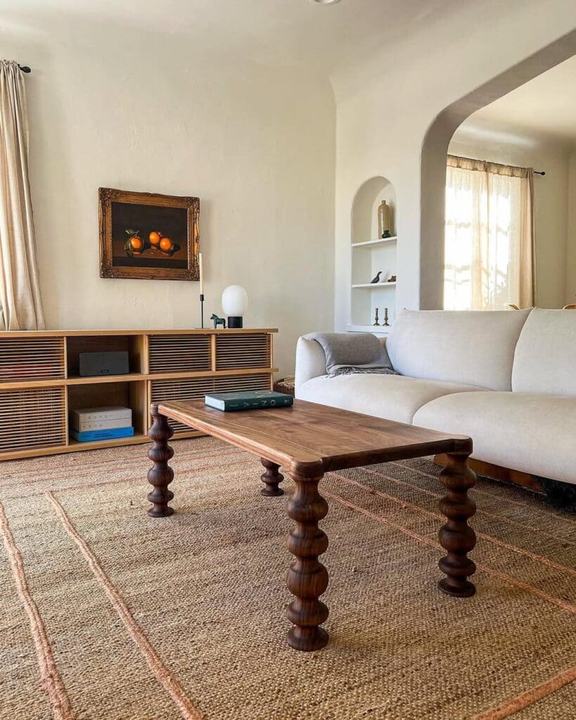 Minimalist Walnut Bobbin Coffee Table