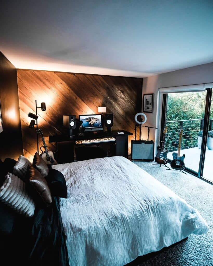 Modern Bedroom Guitar Studio