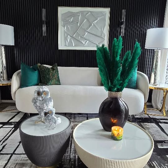 Modern Black Panels with Silver Accents
