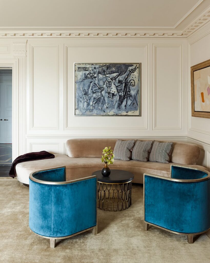 Modern Curved Velvet Seating