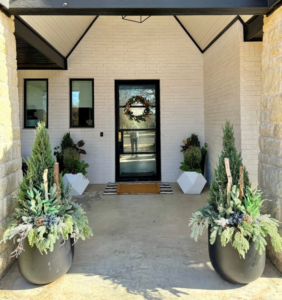 Modern Frosted Greenery Planters