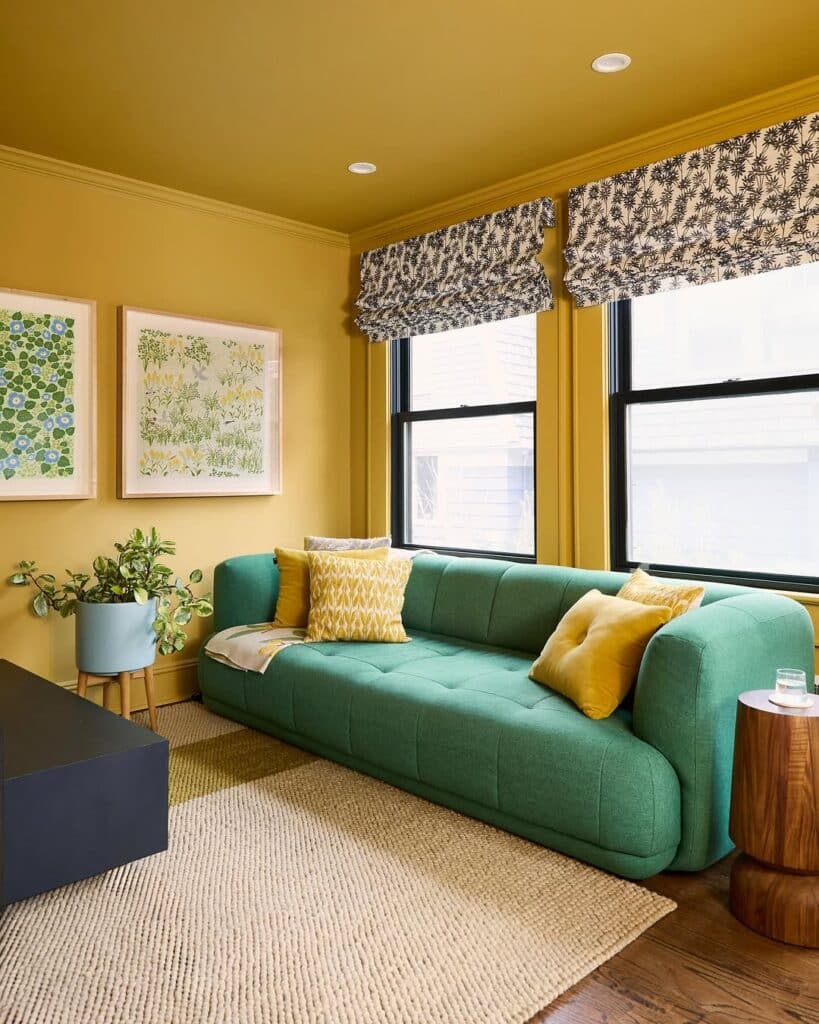 Modern Mustard and Teal Room