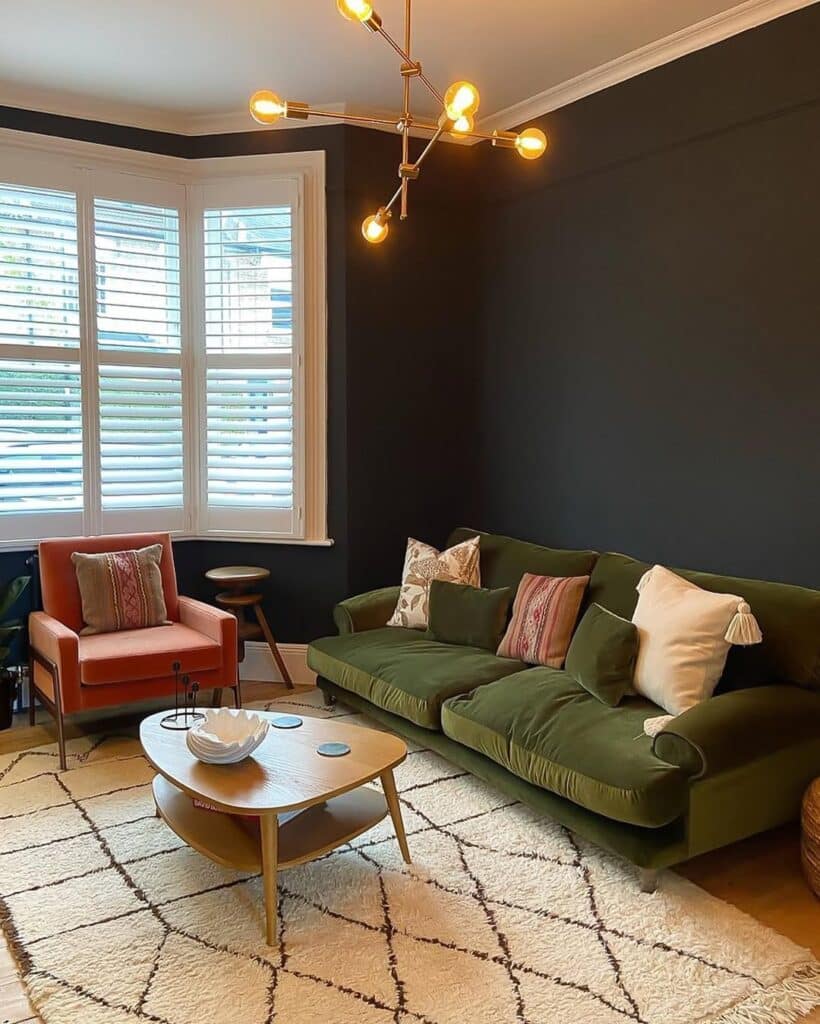 Modern Olive and Citrus Living Room