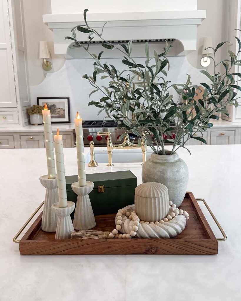 Modern Olive Branch Spring Centerpiece