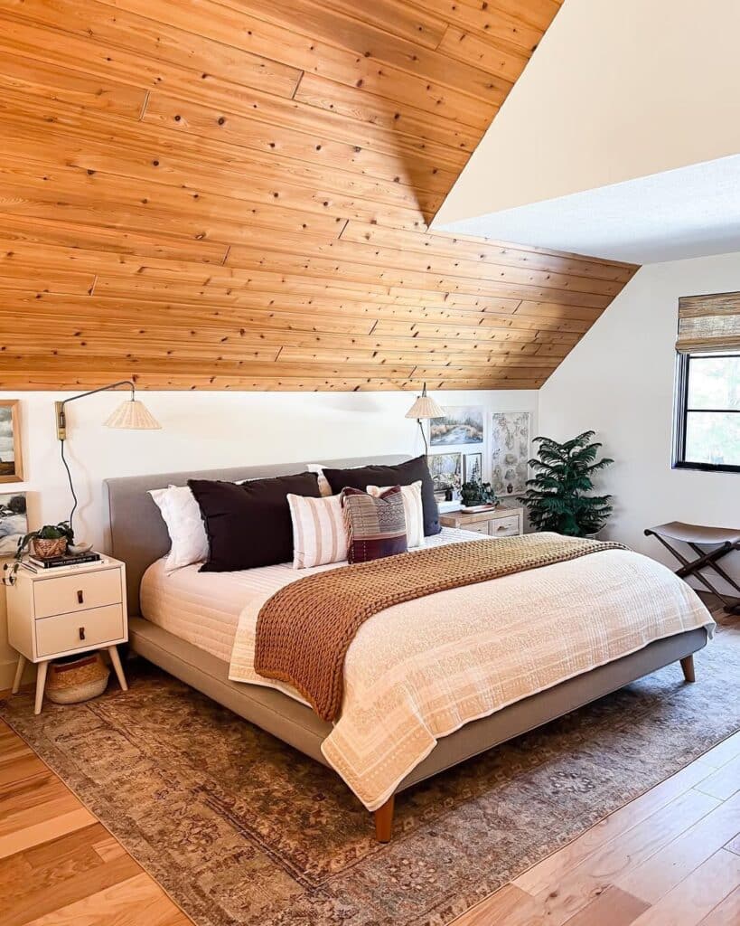 Modern Rustic Sloped Loft Bedroom