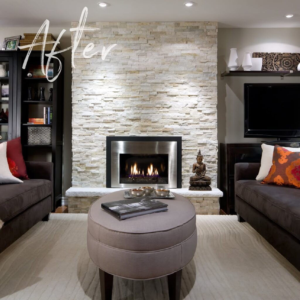 Modern Stacked Stone Steel Insert