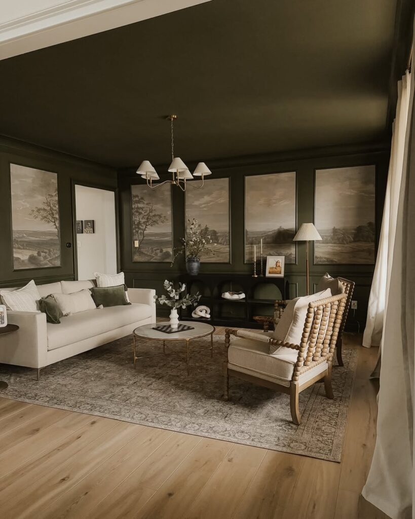 Moody Olive Nordic Gallery Lounge