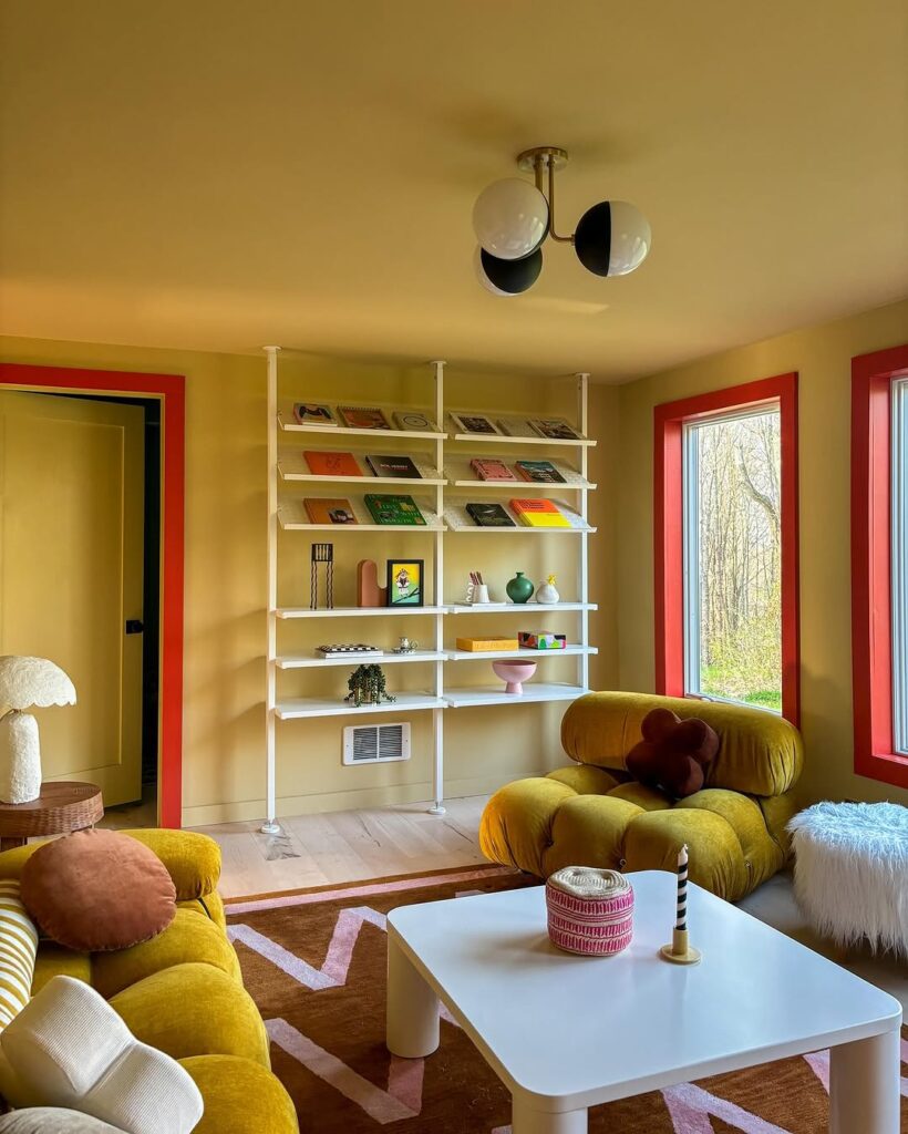 Mustard Graphic Modular Lounge