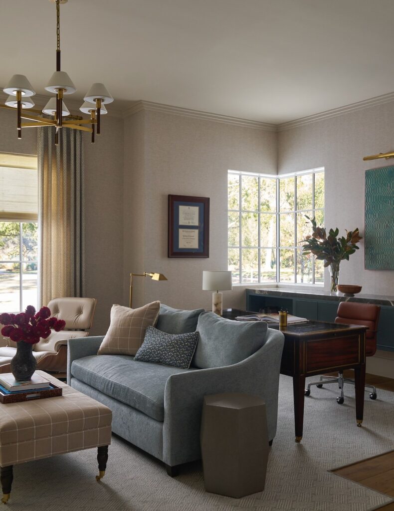 Muted Blue Office Living Room