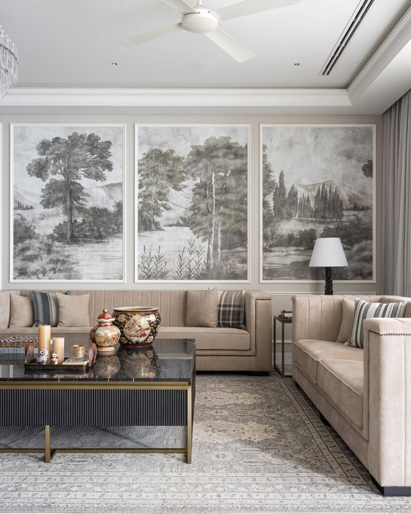 Muted Neutral Mural Salon
